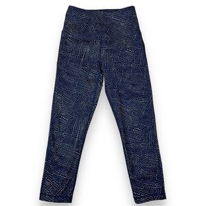 Zella Women’s Studio Crop Lite Leggings Navy Maritime Natural Dot Size XS